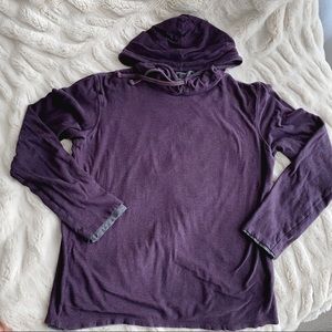VINCE Double Layer Pima Cotton Purple Pullover
